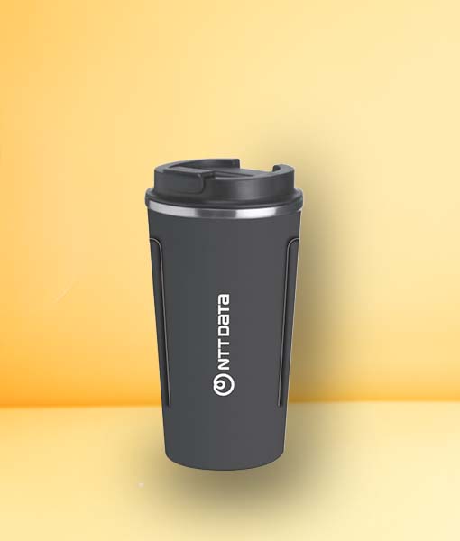 Copo termico preto de inox 500ml